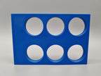 Tube Holder 6× 50 mL – blue – rear view (photo)
