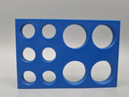 Tube Holder 4× 50 mL + 6× 15 mL – blau – Rückansicht (Foto)