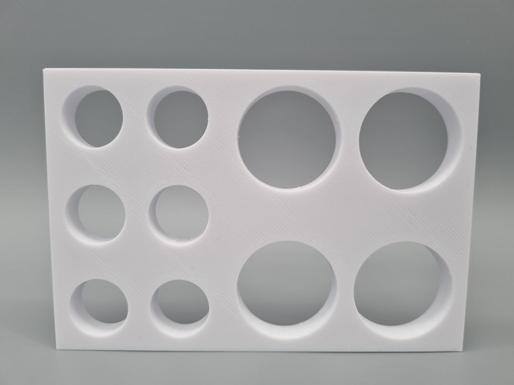 Tube Holder 4× 50 mL + 6× 15 mL – weiß – Rückansicht (Foto)