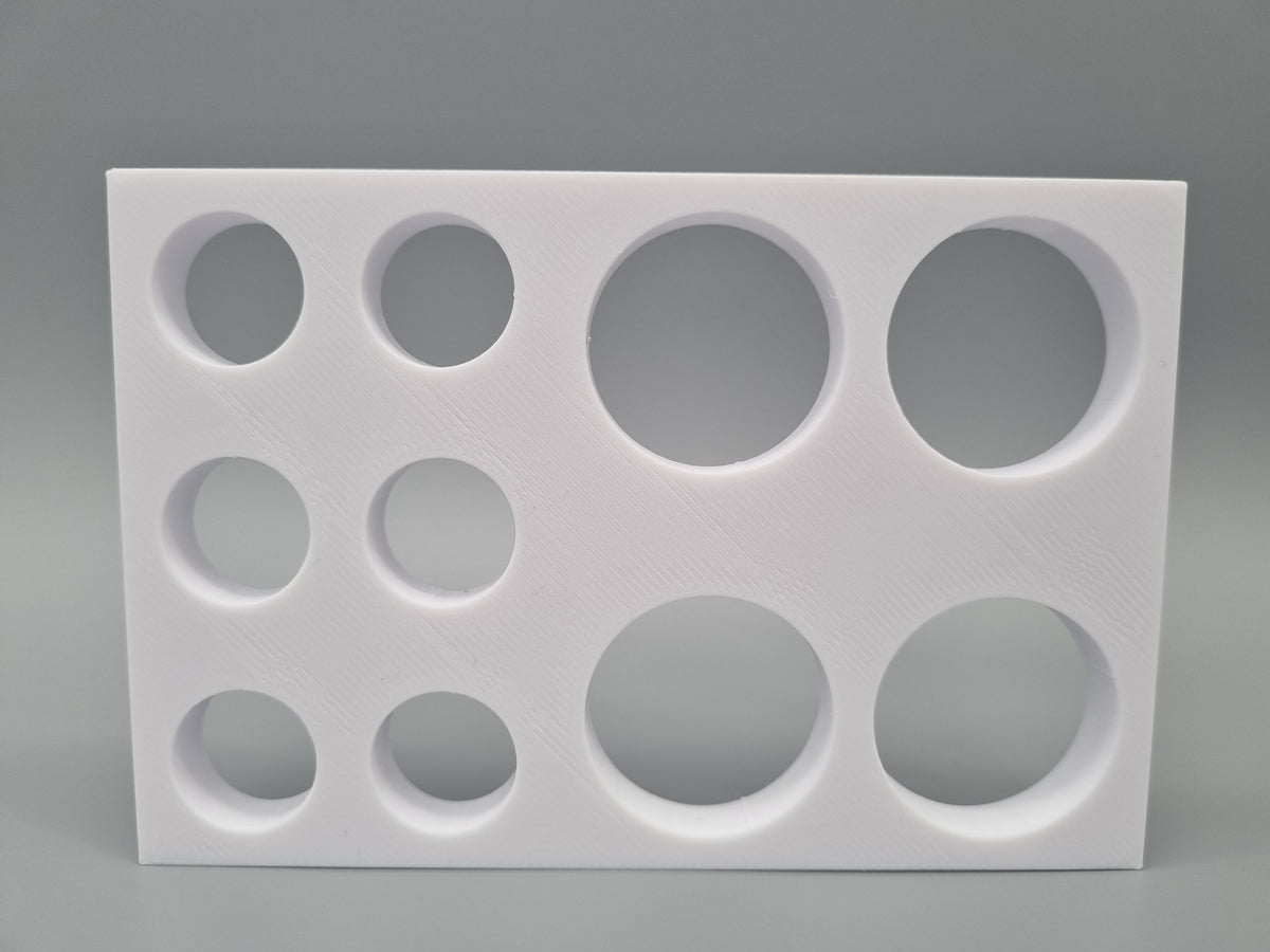 Tube Holder 4× 50 mL + 6× 15 mL – weiß – Rückansicht (Foto)