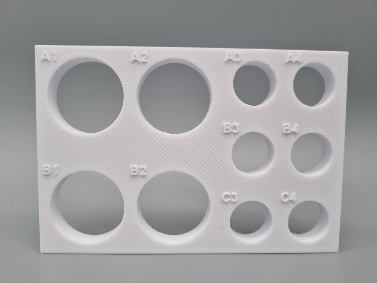 Tube Holder 4× 50 mL + 6× 15 mL – weiß – Vorderansicht (Foto)