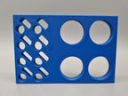 Tube Holder 4× 50 mL + 8× 1.5/2 mL Flip Cap – blue – rear view (photo)