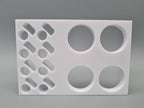 Tube Holder 4× 50 mL + 8× 1.5/2 mL Flip Cap – white – rear view (photo)