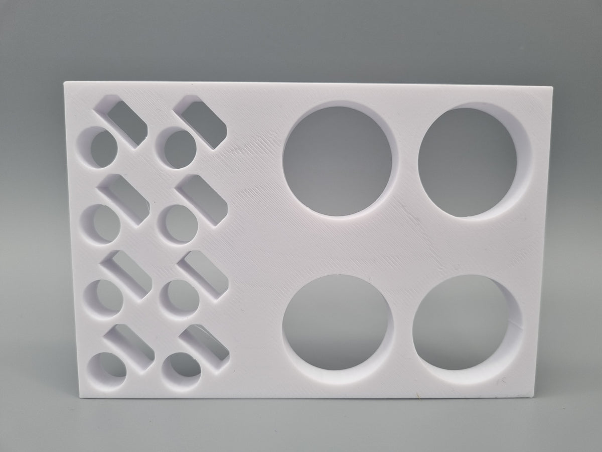 Tube Holder 4× 50 mL + 8× 1.5/2 mL Flip Cap – white – rear view (photo)