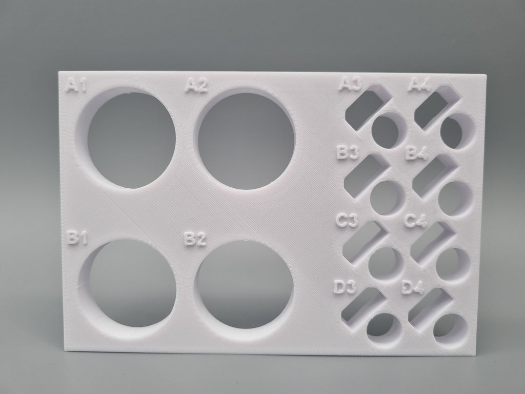 Tube Holder 4× 50 mL + 8× 1.5/2 mL Flip Cap – white – front view (photo)
