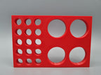 Tube Holder 4× 50 mL + 15× 1.5/2 mL Cryo Tubes (Screw Cap) – red – rear view (photo)