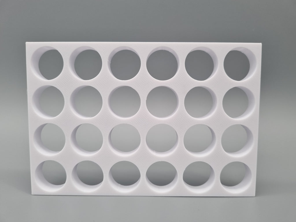 Tube Holder 24× 15 mL – white – rear view (photo)