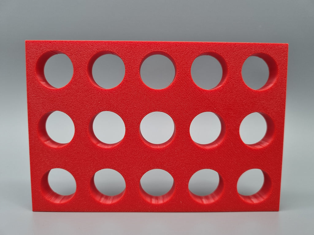 Tube Holder 15× 15 mL – red – rear view (photo)