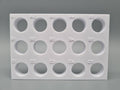 Tube Holder 15× 15 mL – white – front view (photo)