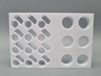 Tube Holder 6× 15 mL + 12× 1.5/2 mL Flip Cap – weiß – Rückansicht (Foto)