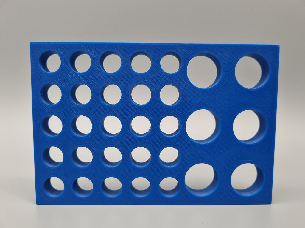 Tube Holder 6× 15 mL + 25× 1.5/2 mL Cryo Tubes (Screw Cap) – bleu – vue arrière (photo)