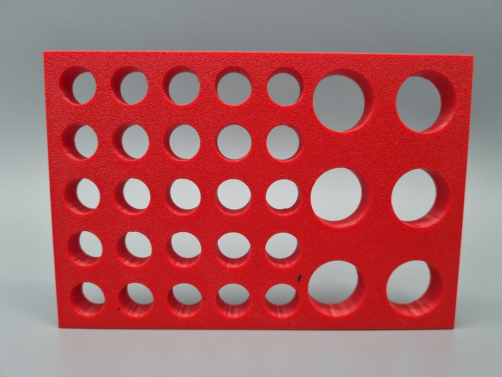 Tube Holder 6× 15 mL + 25× 1.5/2 mL Cryo Tubes (Screw Cap) – rouge – vue arrière (photo)