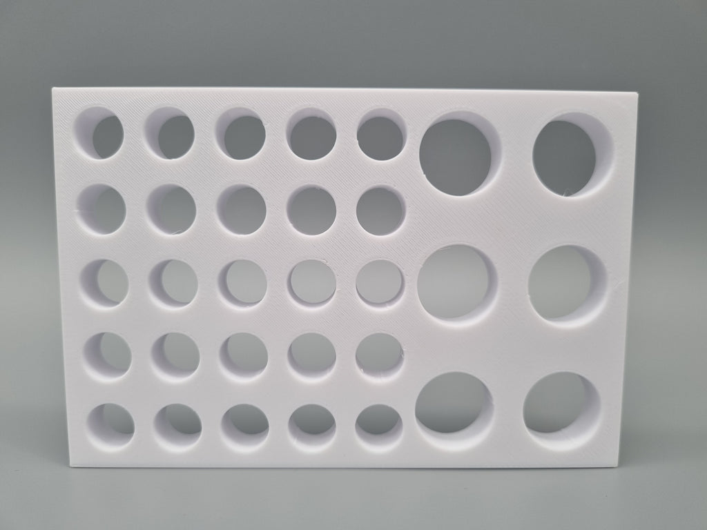 Tube Holder 6× 15 mL + 25× 1.5/2 mL Cryo Tubes (Screw Cap) – blanc – vue arrière (photo)