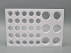 Tube Holder 6× 15 mL + 25× 1.5/2 mL Cryo Tubes (Screw Cap) – blanc – vue arrière (photo)