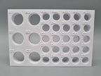 Tube Holder 6× 15 mL + 25× 1.5/2 mL Cryo Tubes (Screw Cap) – blanc – vue de face (photo)
