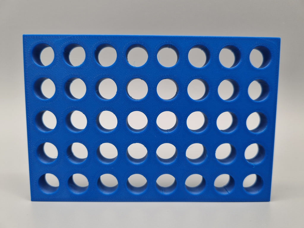 Tube Holder 40× 1.5/2 mL Screw Cap – blue – rear view (photo)
