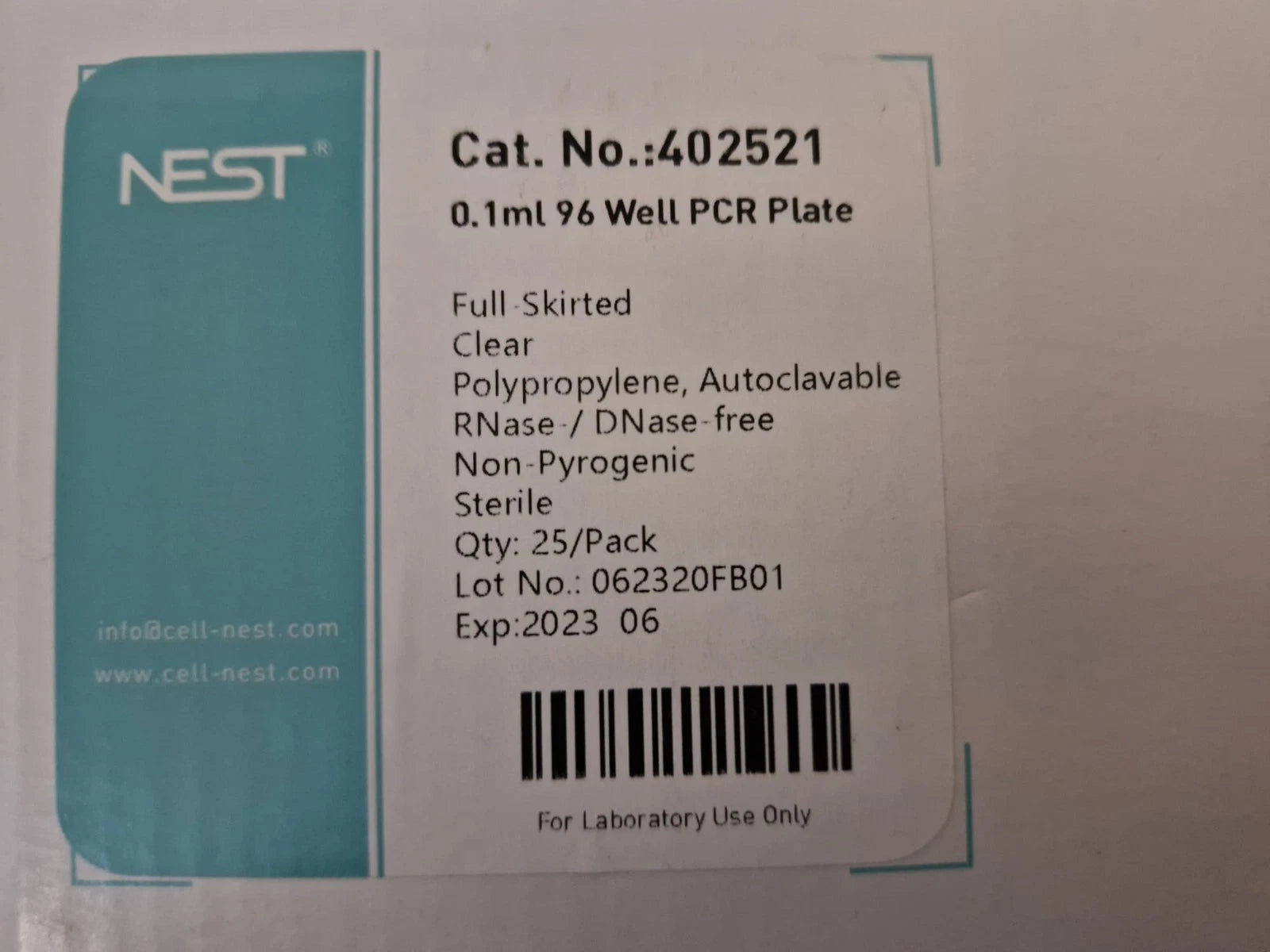 NEST 40252521 96-Well PCR Plates (0.1 ml) – Brand New & Unopened!