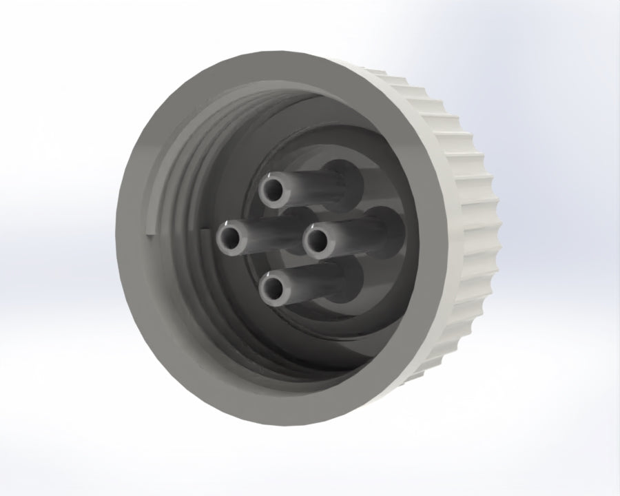 G45-Lid with 1 - 5 Tubing Connectors (OD-5.2/ID-3.2mm)