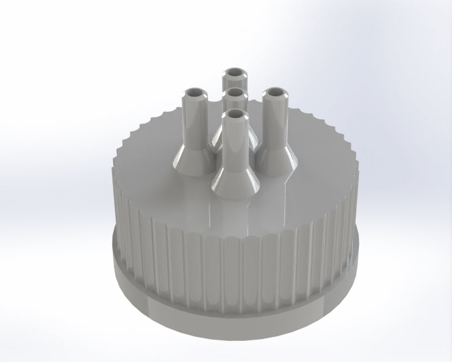 G45-Lid with 1 - 5 Tubing Connectors (OD-5.2/ID-3.2mm)