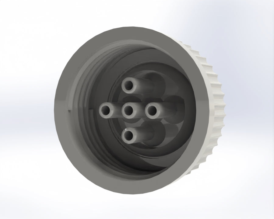 G45-Lid with 1 - 5 Tubing Connectors (OD-5.2/ID-3.2mm)