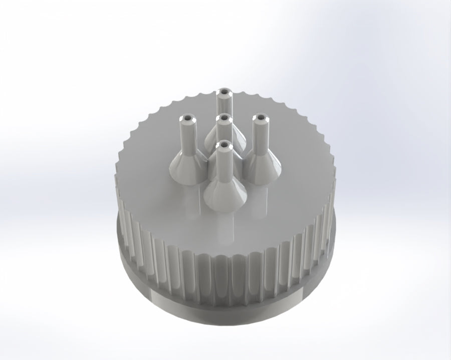 G45-Lid with 1 - 5 Tubing Connectors (OD-3.6/ID-1.6mm)