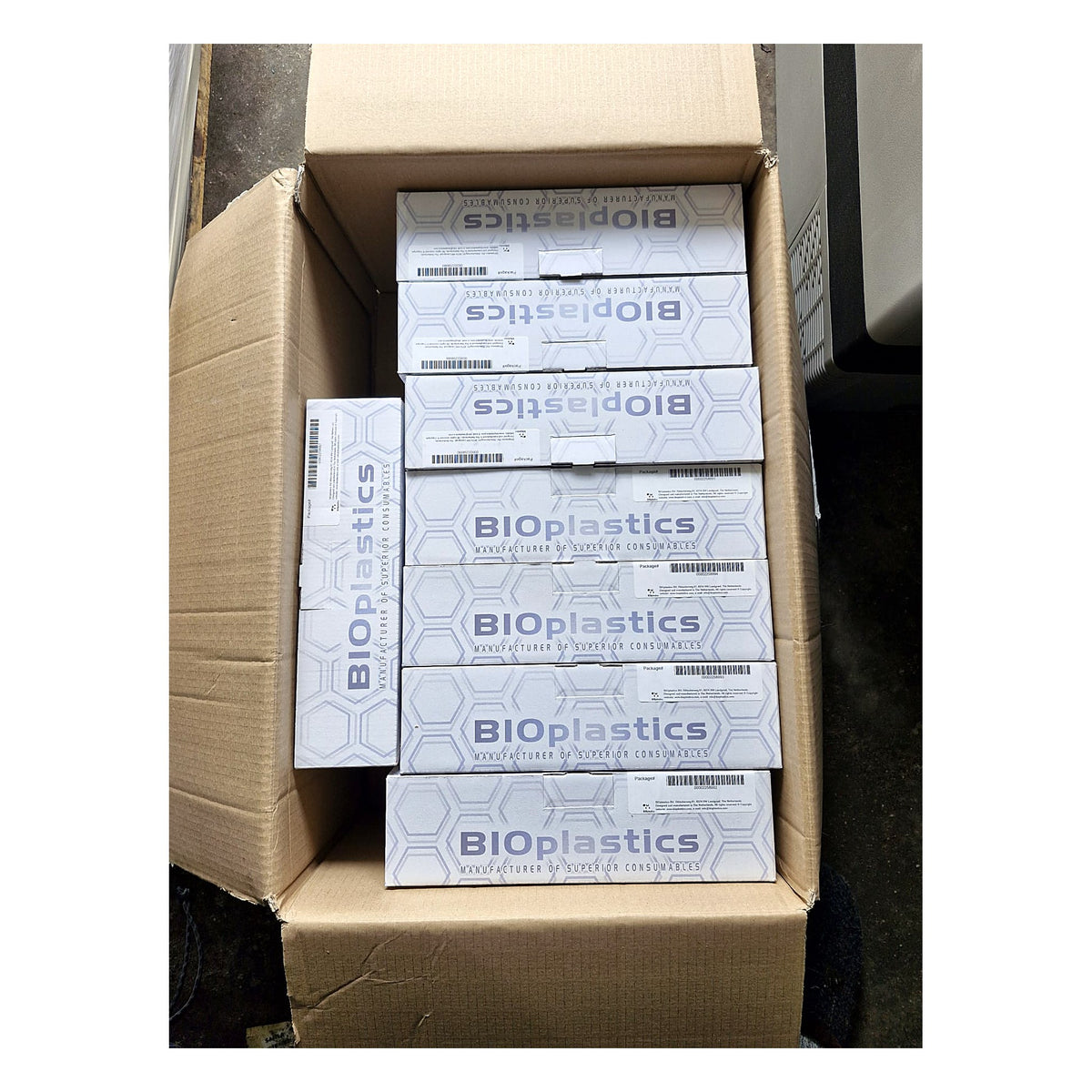 BIOplastics B58009-1 – shipping carton with original manufacturer boxes
