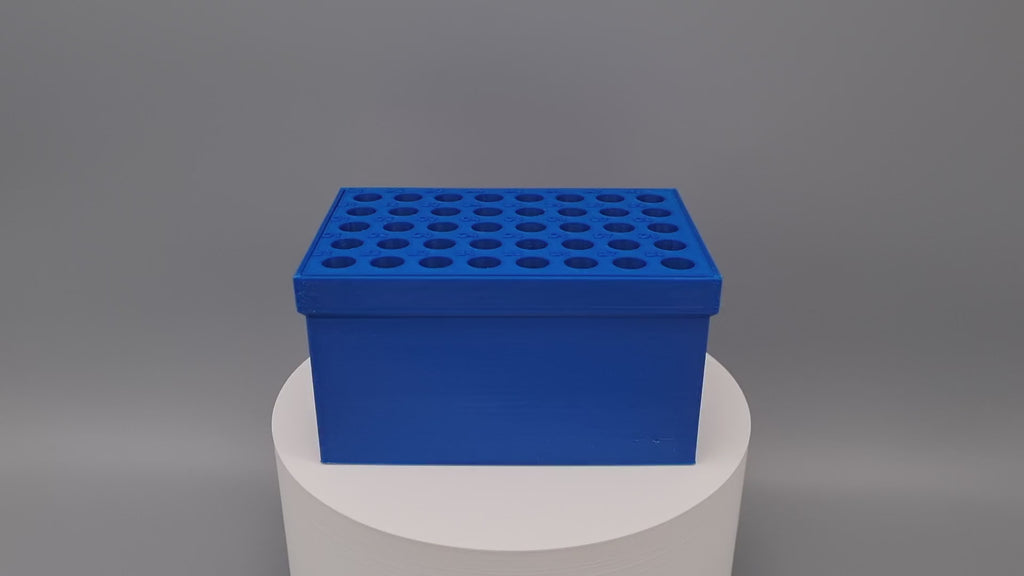 Tube Holder 40× 1.5/2 mL Screw Cap – blue – in a Tube Rack, video