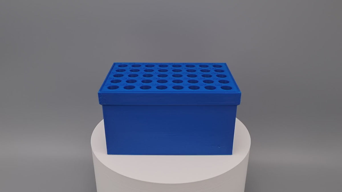 Tube Holder 40× 1.5/2 mL Screw Cap – blue – in a Tube Rack, video