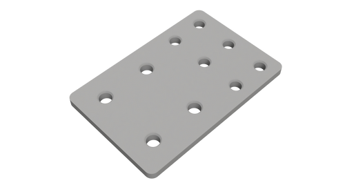 Bottom Plate 10 – 3D-printed PETG SBS bottom plate for Tube Rack 100 – left corner view