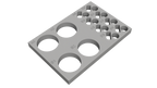 Tube Holder – 4× 50 mL + 8× 1.5/2 mL Microcentrifuge Tubes (Flip Cap)