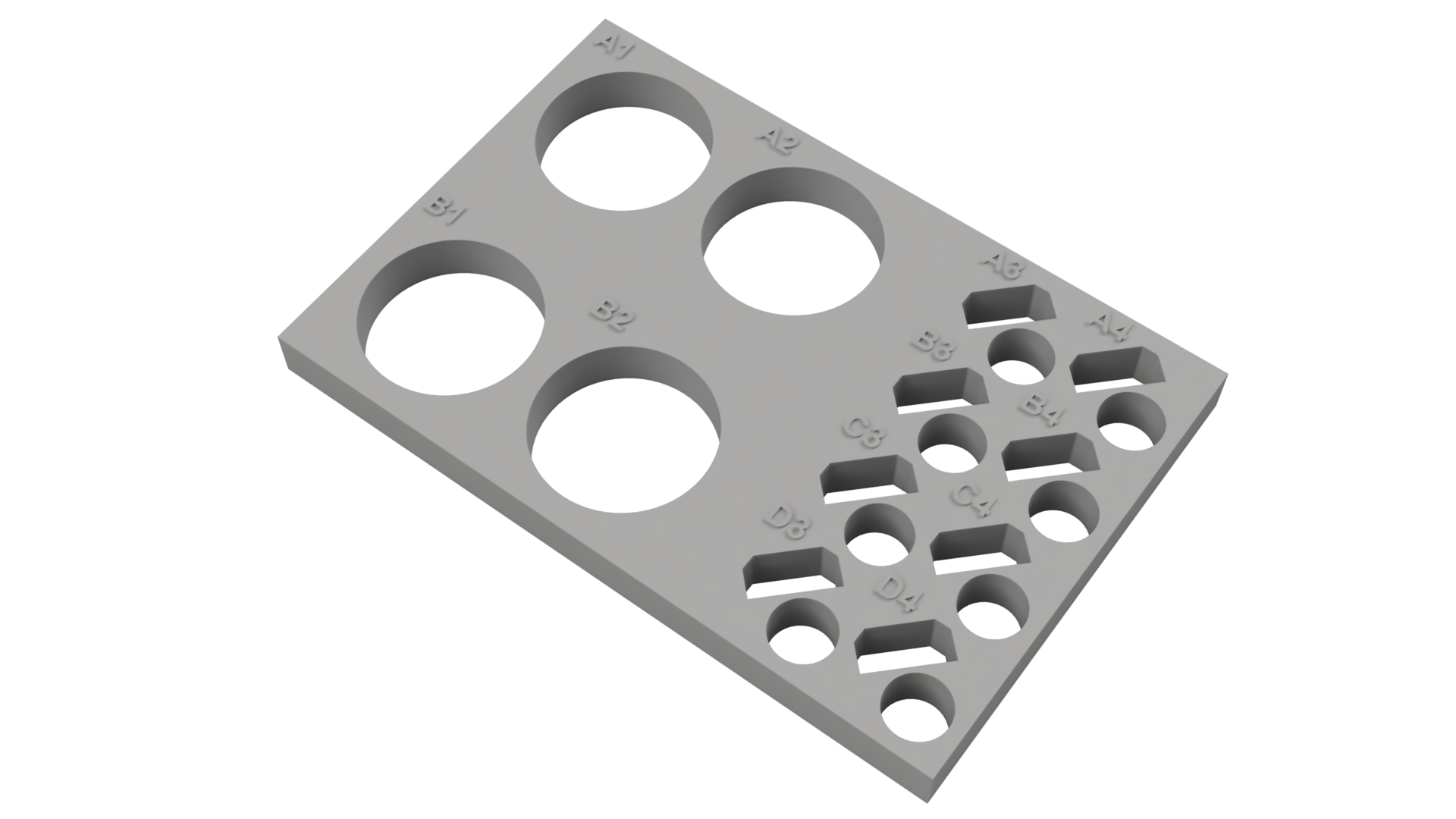 Tube Holder – 4× 50 mL + 8× 1.5/2 mL Microcentrifuge Tubes (Flip Cap)