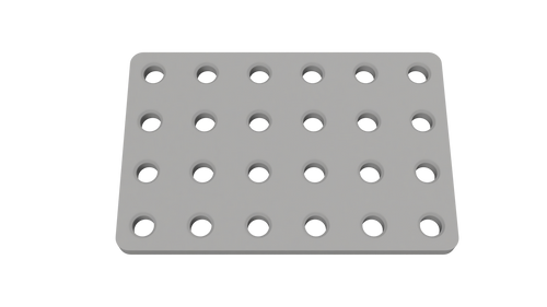 Bottom Plate 15 – 3D-printed PETG SBS bottom plate for Tube Rack 100 – front top view