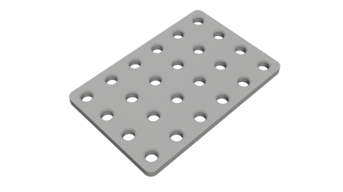Bottom Plate 15 – 3D-printed PETG SBS bottom plate for Tube Rack 100 – left corner view