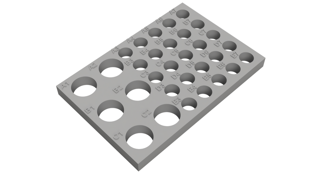 Tube Holder – 6× 15 mL + 25× 1.5/2 mL Cryo Tubes (Screw Cap)