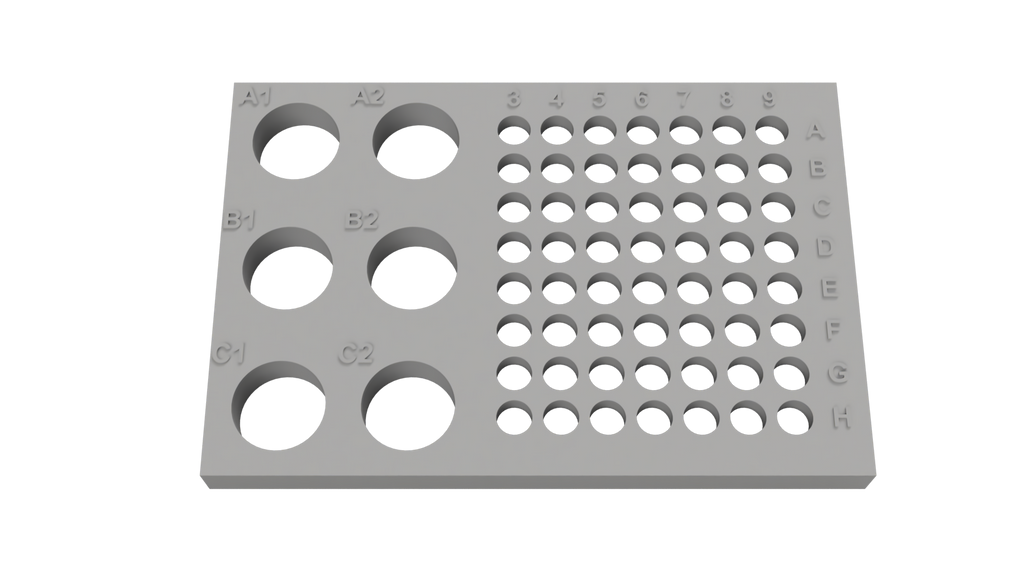 Tube Holder – 6× 15 mL + 56× 0.2/0.5 mL PCR Tubes/Strips