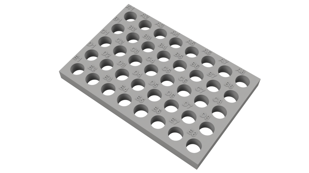 Tube Holder – 40× 1.5/2 mL Microcentrifuge & Cryo Tubes (Screw Cap)