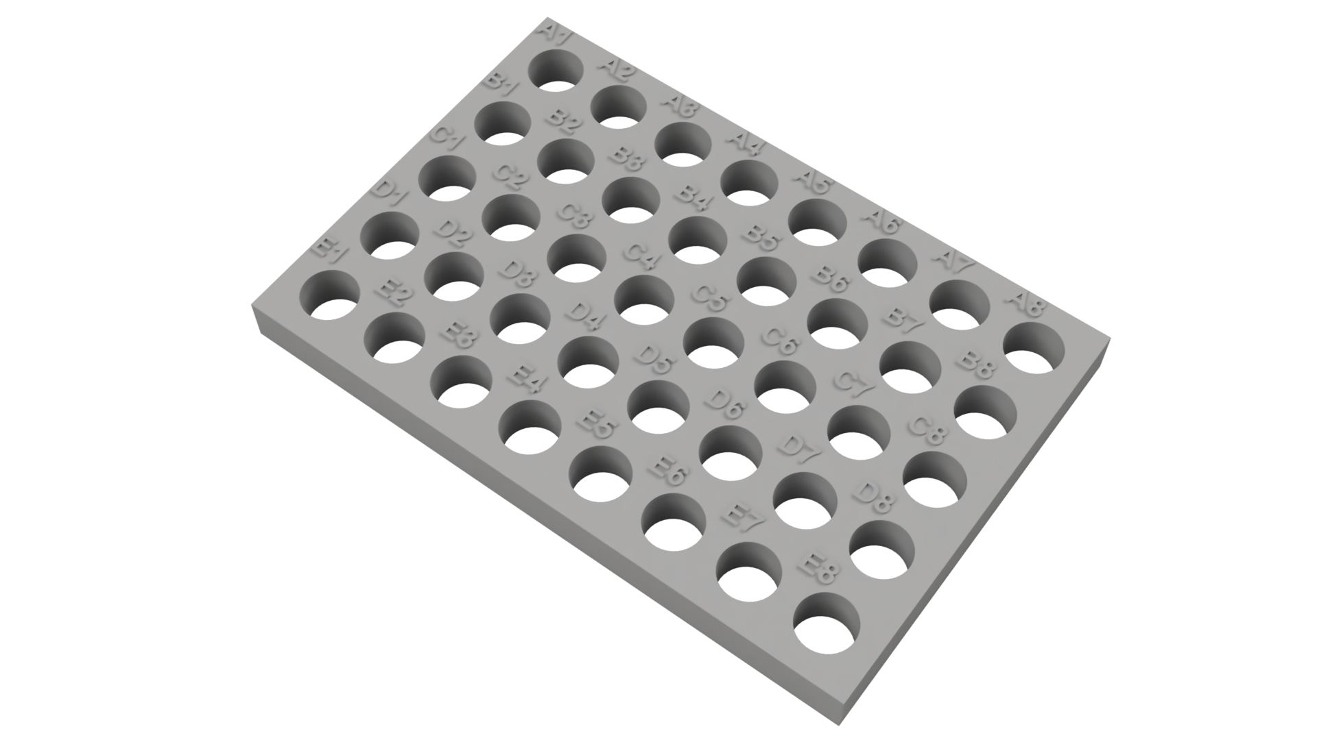Tube Holder – 40× 1.5/2 mL Microcentrifuge & Cryo Tubes (Screw Cap)