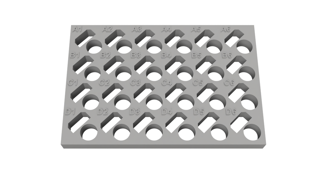 Tube Holder – 24× 1.5/2 mL Microcentrifuge Tubes (Flip Cap)