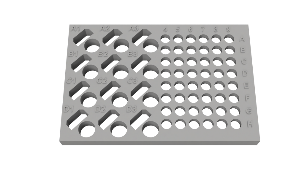Tube Holder – 12× 1.5/2 mL Microcentrifuge Tubes (Flip Cap) + 48× 0.2/0.5 mL PCR Tubes/Strips