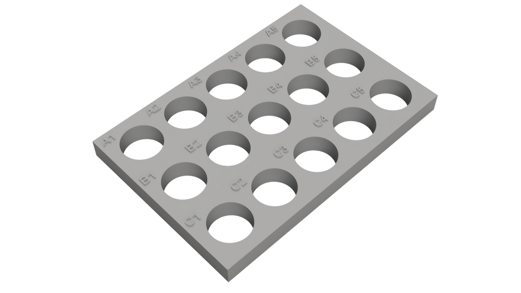 Tube Holder – 15× 5 mL Microcentrifuge & Cryo Tubes (Screw Cap)