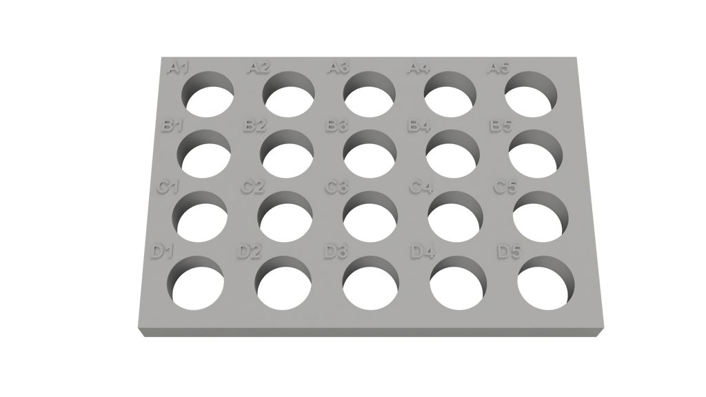 Tube Holder – 20× 5 mL Centrifuge & Cryo Tubes (Screw Cap)